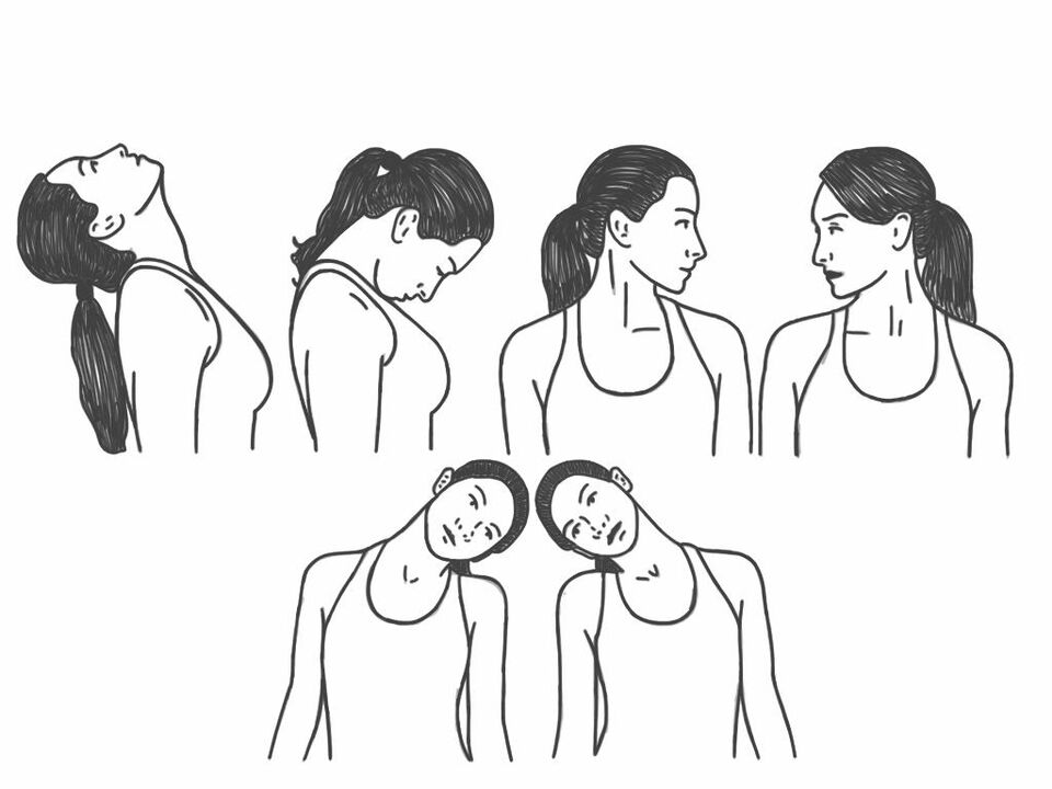 Realizar unha serie de inclinacións da cabeza prevén a osteocondrose cervical